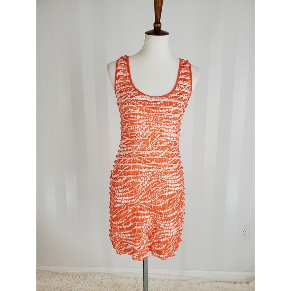 Charlotte Russe Orange Printed Bodycon Mini Dress Sz S
